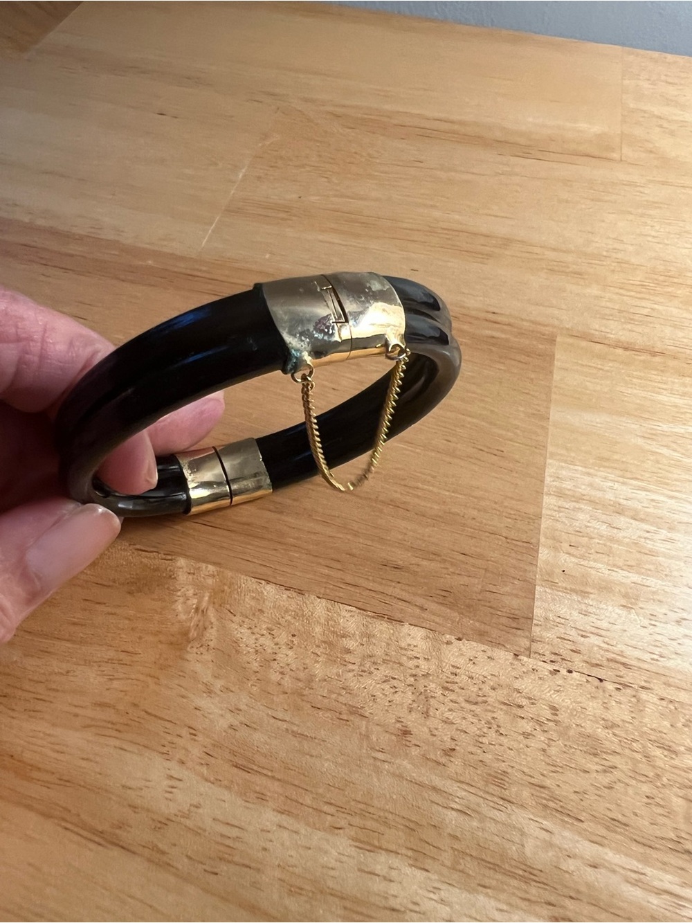 Double stacked bracelet with gold accents